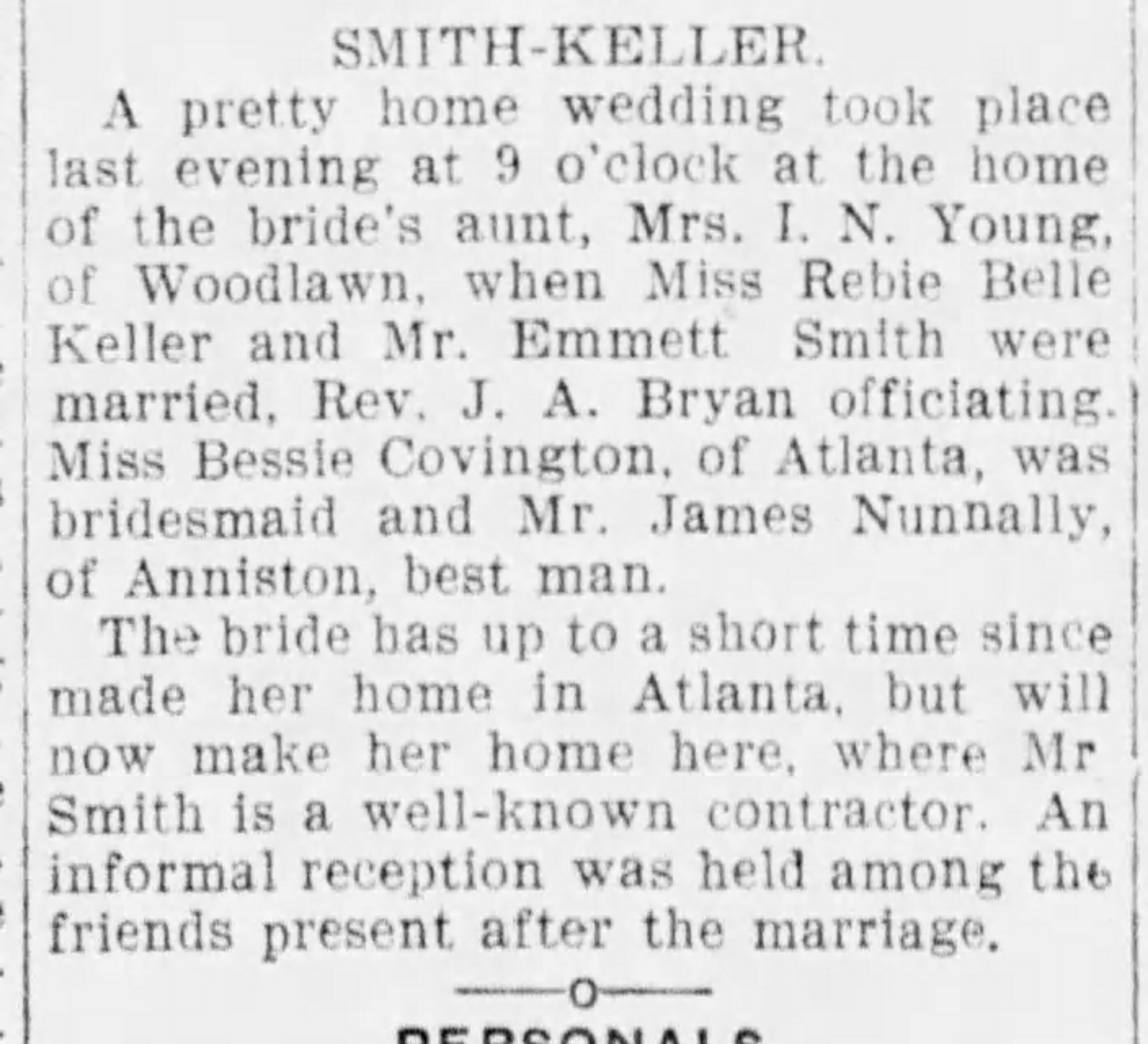 Rebie Belle Keller-Emmett Smith
